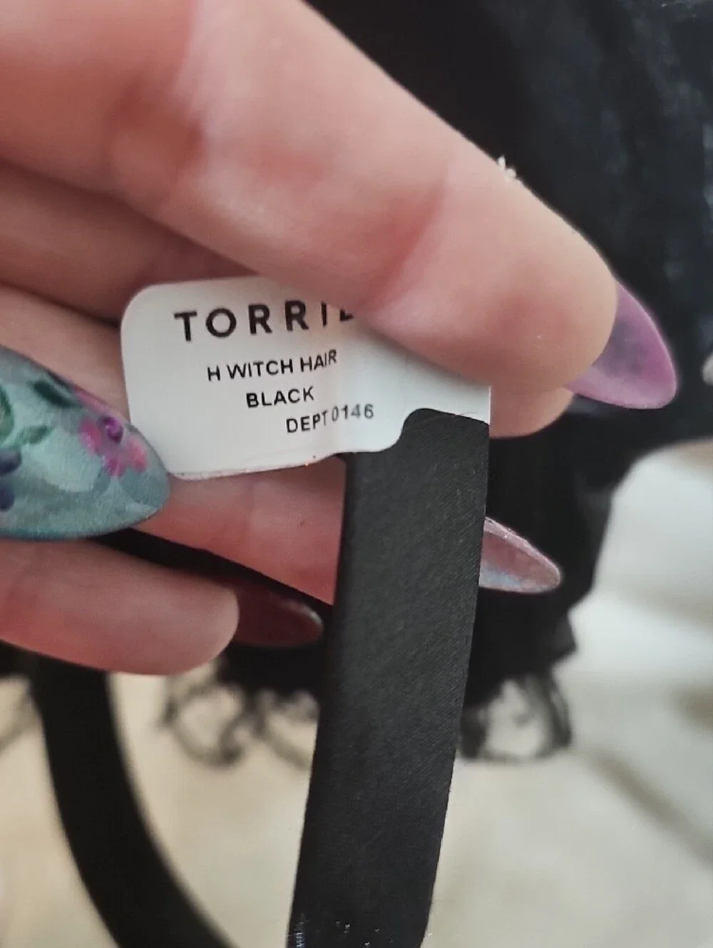 torrid Black Mini Witch Hat Headband with Rose Accent